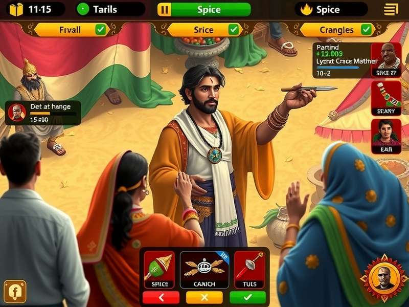 Spice King Conquest gameplay screenshot showing spice trading interface